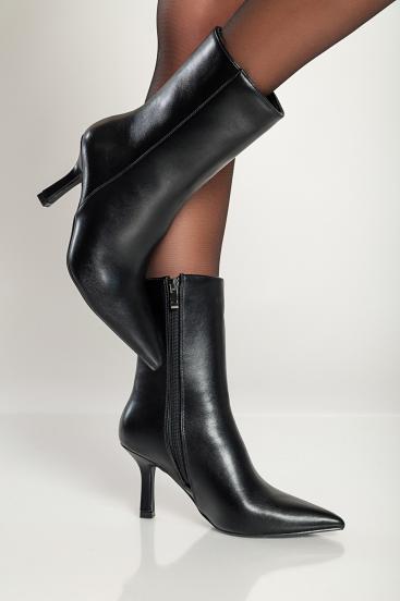 Elegantní kotníkové boty na podpatku, M558, černé