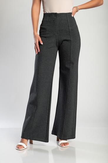 Elegantní dlouhé kalhoty, šedá barva
