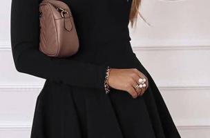 Elegantní mini šaty s V- výstřihem Kyliana, černé