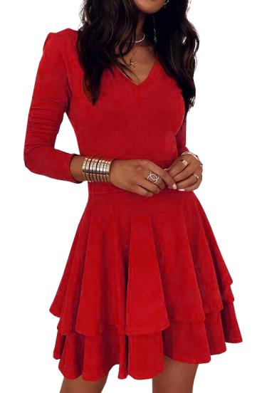 Elegantní mini šaty s V- výstřihem Kyliana, červené