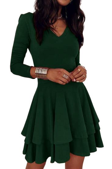Elegantní mini šaty s V- výstřihem Kyliana, zelené