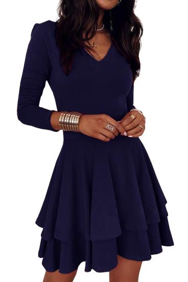 Elegantní mini šaty s V- výstřihem Kyliana, tmavě modré