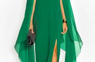 Elegantní dlouhé šaty Ileana, zelené