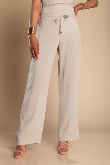 Elegantní kalhoty rovného střihu Amarga, světle šedá