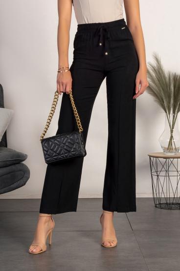 Elegantní kalhoty rovného střihu Amarga, černé