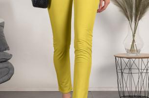 Přiléhavé bavlněné kalhoty Ruesca, žluté