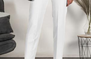 Elegantní dlouhé kalhoty Tordina, bílé