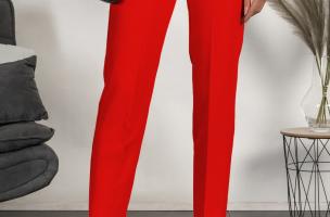 Elegantní dlouhé kalhoty Tordina, červené