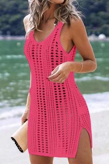 Háčkované plážové šaty Babetta, fuchsie