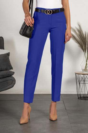 Elegantní dlouhé rovné kalhoty Tordina, modré