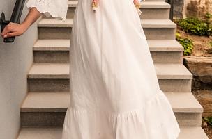 Letní maxi šaty s výšivkou Fioranna, bílé