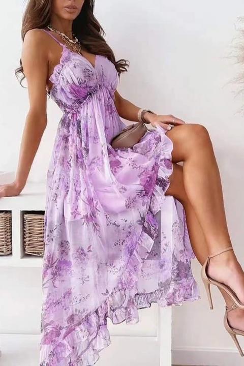 Elegantní maxi šaty s potiskem Noalla, fialové