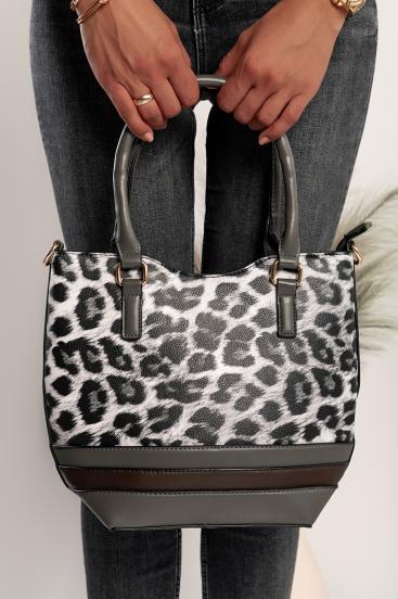 Malá kabelka s leopardím vzorem Galleca, šedá