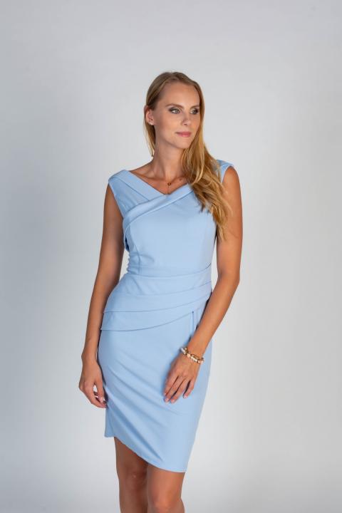 Elegantní mini šaty bez rukávů Montreal, světle modré