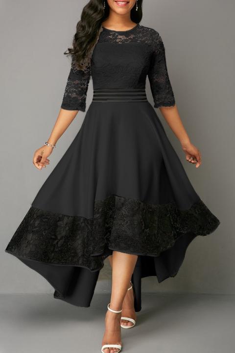 Elegantní šaty s krajkou Bianca, černé