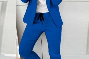 Elegantní kalhotový kostým Estrena, modré