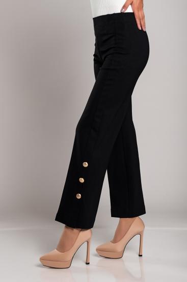 Elegantní kalhoty na knoflíky, černé