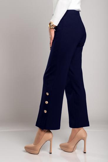 Elegantní kalhoty na knoflíky, modré