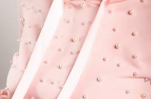 Tepláková souprava s kapucí a perličkami Tinsely, růžová