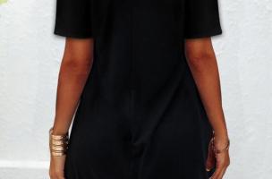Elegantní mini šaty s krátkým rukávem, otevřenými rameny a ramínky Cecina, černé