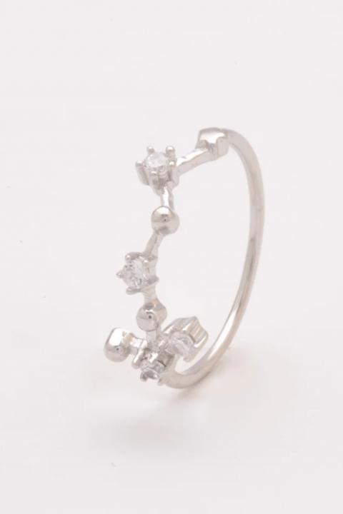 Stříbrný prsten s ozdobnými diamanty, ART498 - SCORPIO, stříbrná barva