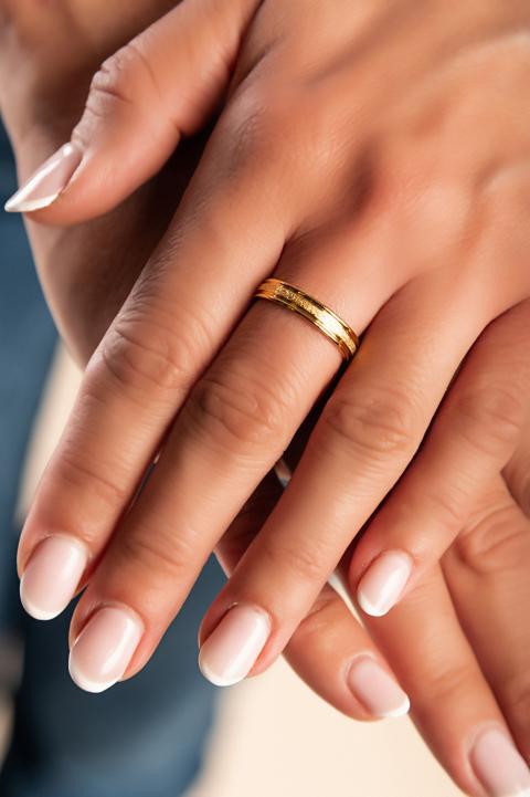 Prsten, ART1051, zlatá barva