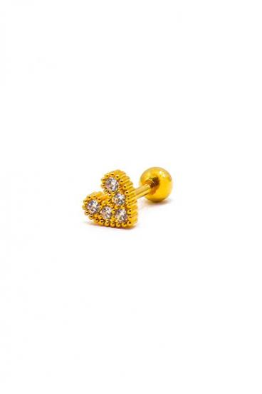 Elegantní mini náušnice ve tvaru srdce, ART1008, zlatá barva