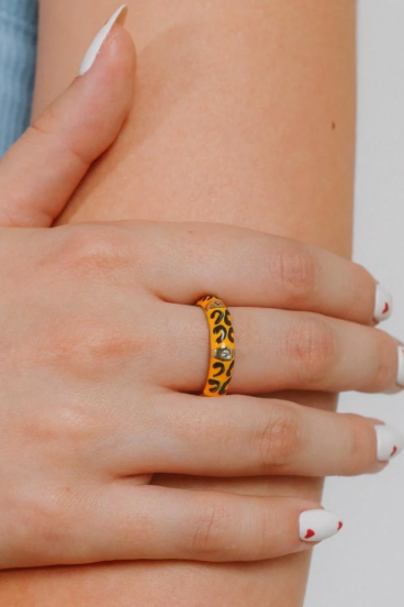 Prsten s potiskem ART2220, žlutá barva