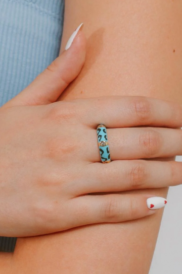 Prsten s potiskem, ART2221, modrý