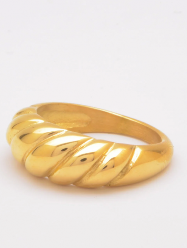 Elegantní prsten, ART544, zlatá barva