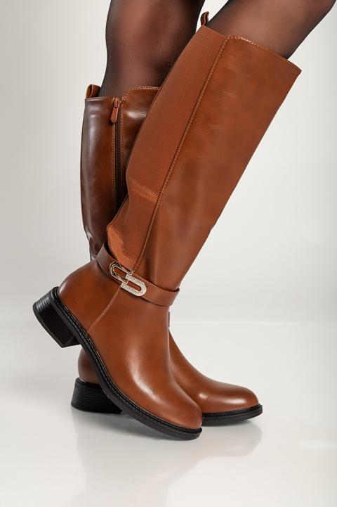 Elegantní boty z umělé kůže, SA6232, velbloudí barva