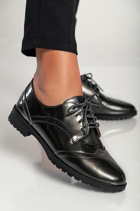 Ploché šněrovací boty, G5016, šedá