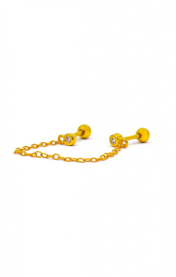 Elegantní mini náušnice s řetízkem, ART860, zlatá barva