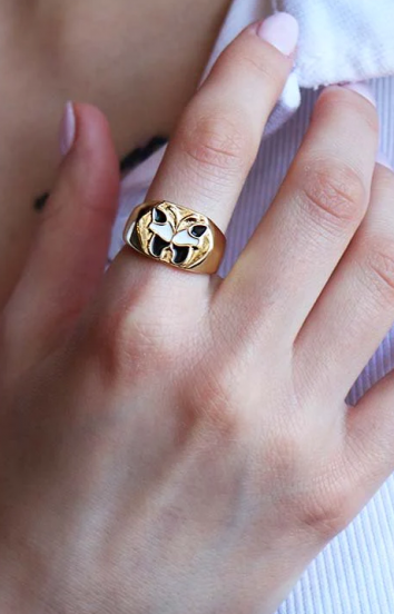 Elegantní prsten s motivem motýla, zlaté barvy
