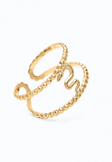 Elegantní prsten s motivem hada zlaté barvy
