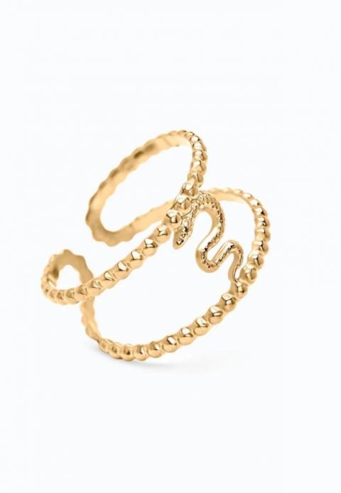 Elegantní prsten s motivem hada zlaté barvy
