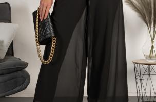 Elegantní dlouhé kalhoty Veronna, černé