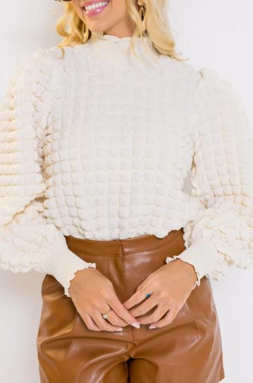 Texturovaný svetr, bílý
