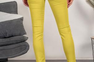 Přiléhavé bavlněné kalhoty Ruesca, žluté
