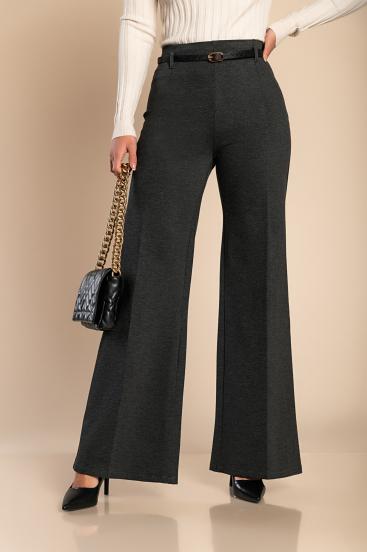 Elegantní dlouhé kalhoty s rovným střihem, šedé