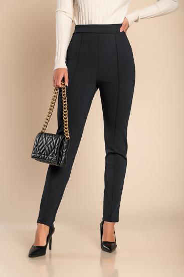 Elegantní kalhoty s elastickým pasem, černé