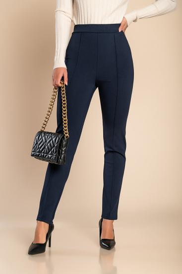 Elegantní kalhoty s elastickým pasem, tmavě modré