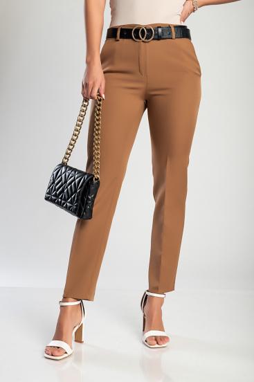Elegantní dlouhé kalhoty, camel