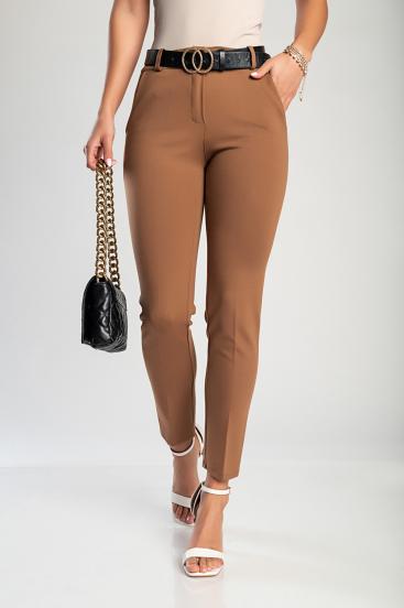Elegantní dlouhé kalhoty, camel