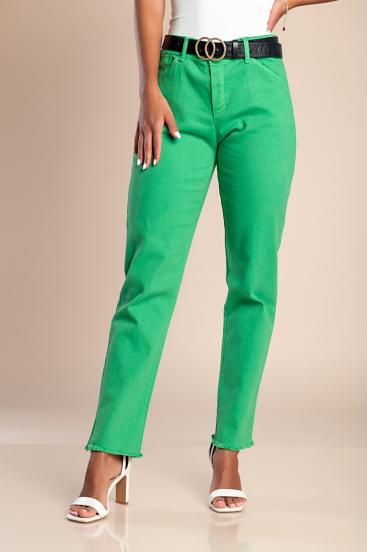 Přiléhavé bavlněné kalhoty, zelené