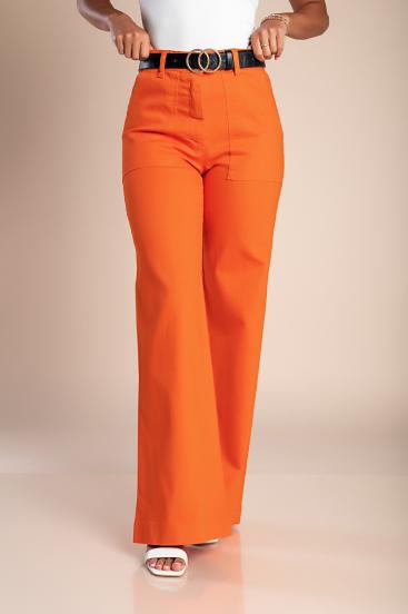 Široké bavlněné kalhoty, oranžové
