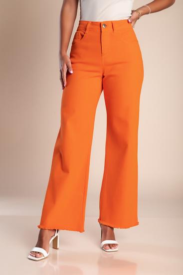 Široké bavlněné kalhoty, oranžové