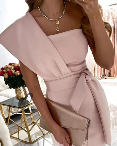Elegantní midi šaty Triona, světle růžové