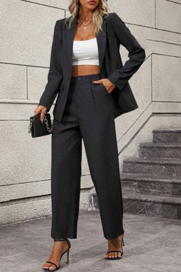 Elegantní souprava saka a kalhot, černá