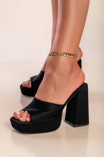Sandály na vysokém podpatku, černé